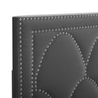 Modway - Greta Performance Velvet Tête de lit jumelée, Charbon de bois-Tissu résistant aux taches durable
