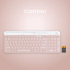Logitech - K585 Clavier fin sans fil multi-appareils - Rose-Garantie limitée d'un an du fabricant