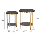 Zuo - Koper Table basse - Noir - Ensemble de 2-Garantie limitée de 3 ans