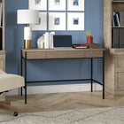 Hudson&Canal - Bureau Nolan 48" - Chêne gris vieilli-Fabriqué en acier robuste et en matériaux MDF et PVC durables dans une finition noire