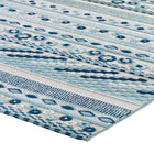 Modway - Reflect Cadhla Treillis Géométrique Abstrait Vintage Tapis intérieur et extérieur de 5 pi l x 8 pi L - Ivoire et bleu-8