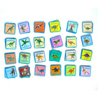 eeBoo - Jeu de Mémoire et d'Association de Dinosaures Brillants-Chaque carreau brille avec un embellissement en aluminium et est de couleur coordonnée pour aider à identifier chaque animal préhistorique