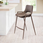 Zuo - Desi Tabouret de comptoir - Brun/Noyer - Ensemble de 2-Dimensions: 20,7 po L x 20,3 po L x 35,6 po H