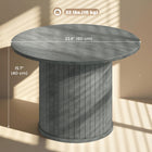 HOMCOM - Table basse ronde avec base à colonnes à lattes - gris-Les patins en feutre protègent le sol et stabilisent sur les surfaces irrégulières