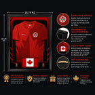 Frameworth - Coupe du Monde FIFA 2026 Officielle Équipe Canada Cadre Réplique de Maillot - 25,75 po x 33,75 po-Encadré professionnellement au Canada, la réplique de maillot est montée dans un cadre noir de qualité supérieure avec façade protectrice transparente.
