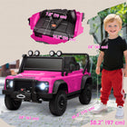Qaba - Jeep pour enfants Land Rover sous licence 12V à chevaucher - rose-Suspension à quatre roues et démarrage-arrêt en douceur pour des trajets plus sûrs et confortables 