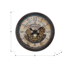 Monarch Specialties - Horloge - 20 po Rond - Mécanisme D'Engrenage - Horloge Murale - Brun - Transitionnel-Un cadre en plastique léger et durable avec des aiguilles noires classiques en métal sous la surface protectrice du verre pour un aspect fini dans un style transitionnel
