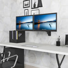 ShoppingAll Support mural pneumatique à double ressort à gaz pour double écran - Noir-La fonction de dégagement rapide prend en charge la plaque VESA détachable pour une installation pratique avec une installation simple par glissement