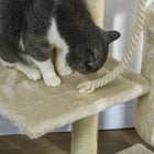 PawHut - Arbre à chat griffoir 46 po, centre d’activités multi-niveaux, beige-Satisfait l'instinct naturel du chat à grimper et garde votre adorable chat en bonne santé 