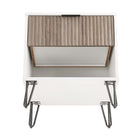 Manhattan Comfort - Table de nuit moderne DUMBO 20,07" à 1 tiroir - Blanc et gris rustique-10