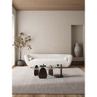 Manhattan Comfort - Ensemble de 2 tables basse et d’appoint Artesia Modern Glam - Noyer foncé-Plateau de table en verre trempé élégant et robuste