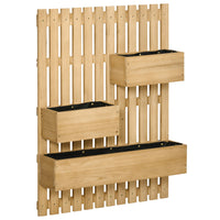 Outsunny - Jardin surélevé à 3 bacs avec treillis-Trois jardinières mobiles permettent une disposition flexible des plantes 
