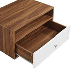 Modway - Transmit Fixation murale Table de chevet, Blanc noyer-7