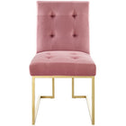 Modway - Privy Acier inoxydable doré Performance Velvet Chaise à manger - Rose Poussiéreuse d’Or-Livré entièrement assemblé