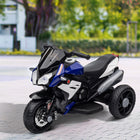 Qaba - Moto pour enfants 6v avec musique, phares, 3 roues - bleu-Recharge de huit heures pour 45 minutes de jeu 
