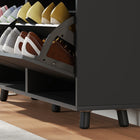 HOMCOM - Armoire à chaussures avec 4 tiroirs rabattables pour rangement - noir-Patins antidérapants pour protéger votre sol des rayures 