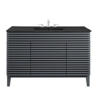 Modway - Render 48" Vanité de salle de bain à un seul lavabo - Gris Noir-Bassin d’évier en céramique