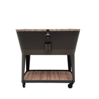 Permasteel - Glacière de patio 80 pintes - Effilée - Grain de bois - Garniture brune-Structure en acier peint par poudrage