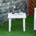 Outsunny - Table d'appoint de jardin - table basse d'extérieur - blanc-Les repose-pieds maintiennent la table équilibrée et stable 