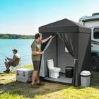 Outsunny - Tente auvent pliante compacte 5 pi l x 5 pi L - Auvent d'intimité portable UPF50+ - Noir-Conception pop-up pour un montage rapide et facile en solo