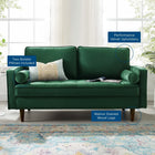 Modway - Valour Performance Velvet Loveseat - Vert-Structure de poche à ressort intérieur
