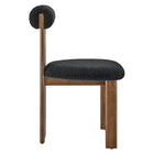 Modway - Torian Tissu Boucle Chaise à manger - Noir noyer - Ensemble de 2-7