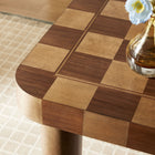 Modway - Oscar Carré de 36 pouces Table à table à table à damier, Noyer et Noyer foncé-Plateau de jeu intégré