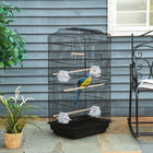 PawHut - Cage à oiseaux 36 po H avec poignée - noir-Deux grandes portes et deux petites portes pour un accès pratique à l'intérieur 