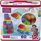 Mega Bloks - Sac de construction - mallette d'assistance-Premiers blocs à la maison Comprend 60 blocs de 10 formes et 9 couleurs vives