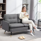 HOMCOM - Canapé d’amour 55 po avec dossier capitonné - gris foncé-Le capitonnage à boutons sur le coussin du dossier ajoute une touche de luxe à votre intérieur   