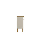 Manhattan Comfort - Buffet moderne mi-siècle Yonkers 160 cm, blanc cassé et cannelle-Conception de planche supérieure élégante à bords biseautés
