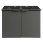 Modway - Maybelle 24" Vanité de salle de bain murale - Gris Noir-Vanité de salle de bain moderne