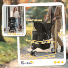 PawHut - Poussette pour animaux de luxe à 3 roues avec frein, auvent, porte-gobelets, noir-Fenêtres en maille respirante pour garder les animaux au frais et à l’aise 