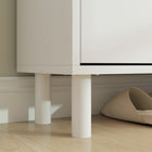 HOMCOM - Armoire de rangement à chaussures étroite avec étagères ajustables - blanc-Les pieds en bois massif assurent le soutien 