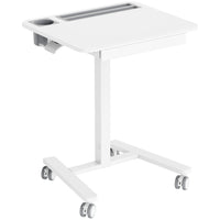 ShoppingAll - Chariot pneumatique de bureau pour ordinateur portable à hauteur réglable - blanc-Le bureau en bois d'une seule pièce mesure 71 cm x 50 cm / 28 " x 19,7", taille idéale pour s'adapter à presque toutes les tailles d'écran, d'ordinateur portable ou de tablette, avec claviers.