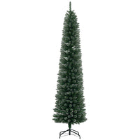 HOMCOM - Arbre de Noël Artificiel Enneigé 7 - 5 Pieds Décoration Intérieur Maison-Conception trempée dans la neige, les extrémités sont peintes en blanc, ajouter une atmosphère hivernale 