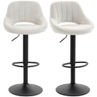 HOMCOM - Tabourets de bar pivotants à hauteur de comptoir réglable - crème - paquet de 2-Emballé par lot de 2, il est excellent pour créer un look coordonné dans votre maison 

