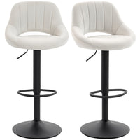 HOMCOM - Tabourets de bar pivotants à hauteur de comptoir réglable - crème - paquet de 2-Emballé par lot de 2, il est excellent pour créer un look coordonné dans votre maison 

