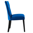 Modway - Silhouette Performance Velvet Chaises de salle à manger Ensemble de 2 - Marine-Capsules de pied non marquées