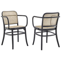 Modway - Winona Chaise à manger Ensemble de 2 - Noir-Ensemble de chaises à manger modernes de ferme