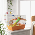 PawHut - Cage pour Hamsters Nains/Gerbilles avec Tunnels et Bouteille d'Eau-Avec une gamelle et un biberon pour simplifier les routines d’alimentation
