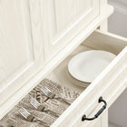 HOMCOM - Armoire de cuisine autoportante 71 po avec 4 portes et 2 grands compartiments - blanc vieilli-Des matériaux de qualité et des dispositifs anti-basculement garantissent stabilité et sécurité 