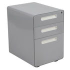 Flash Furniture Classeur ergonomique à 3 tiroirs pour dossiers juridiques et lettres, gris-Aspect élégant avec poignées encastrées