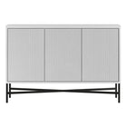 Hudson&Canal - Buffet Brighton 48" de largeur - Blanc-Comprend trois portes avec deux armoires de rangement et des étagères réglables