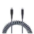 LOGiiX - Piston Connect Coil USB-C vers Lightning - Gris-Câble spiralé extensible de 1,8 m (~ 5,9 pieds) pour charger des appareils USB Type-C