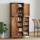 HOMCOM - Armoire de cuisine 64 po avec étagères ajustables - brun-Le dispositif anti-basculement améliore la sécurité en fixant l’armoire au mur 