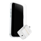 OtterBox - Protection+Power Kit (Symmetry MagSafe a/Glass + Wall Charger 30W White) pour iPhone 17 Pro - Transparent-Étui MagSafe transparent Symmetry