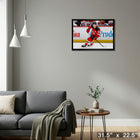 Jack Hughes New Jersey Devils - Toile encadree - 31" x 22"-Prêt à accrocher - livré entièrement assemblé