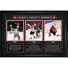 Frameworth - plus grand moment du Canada Olympiques 2002 2010 2014 - impression encadree - 26" x 18"-Impression de hockey Equipe Canada sous licence officielle celebrant trois victoires olympiques de medailles d'or