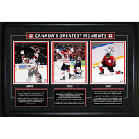 Frameworth - plus grand moment du Canada Olympiques 2002 2010 2014 - impression encadree - 26" x 18"-Impression de hockey Equipe Canada sous licence officielle celebrant trois victoires olympiques de medailles d'or